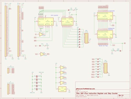 Instruction Register and Step Counter schematic